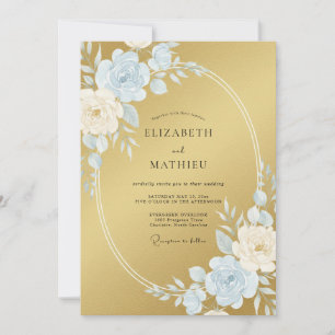 Convite Casamento Formal com Brilho Dourado