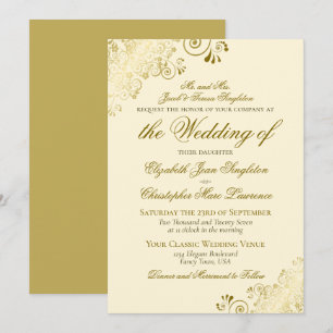 Convite Casamento Formal com Estilo Clássico Elegante em O