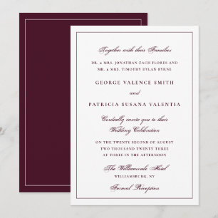 Convite Casamento Formal com Gravata Preta Tradicional de
