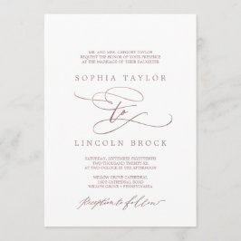 Convite Casamento Formal da Caligrafia Dourada Romântica