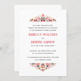 Convite Casamento Formal Da Flor Russa Art Khokhloma