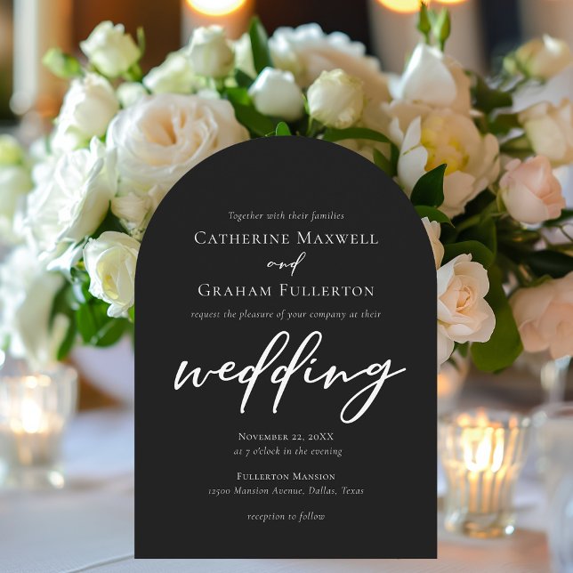 Convite Casamento Formal Da Tipografia Branca Elegante (Criador carregado)