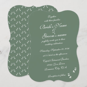 Convite Casamento Formal De Azeitona Verde De Elegante