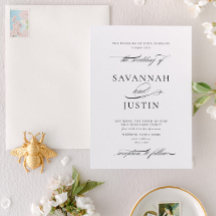 Casamento Formal de Caligrafia Preta e Branca