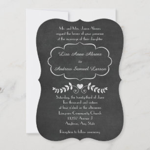 Convite Casamento Formal de Chalkboard