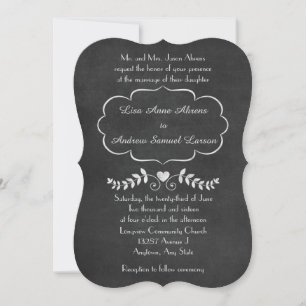 Convite Casamento Formal de Chalkboard Elegante