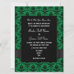 Convite Casamento formal de damas verdes e pretas