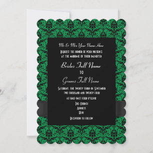 Convite Casamento formal de damas verdes e pretas