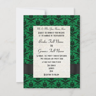 Convite Casamento formal de damas verdes e pretas