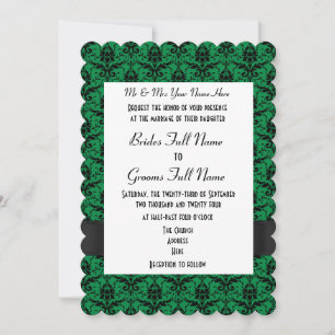 Convite Casamento formal de damas verdes e pretas
