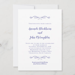 Convite Casamento Formal De Elegante Muito Peri Blue Periw
