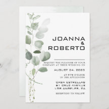 Casamento Formal de Eucalyptus Foliage Minimalista