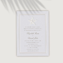 Convite Casamento Formal De Faux Embossed Starfish