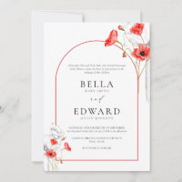 Casamento Formal De Flores De Água Vermelha Modern
