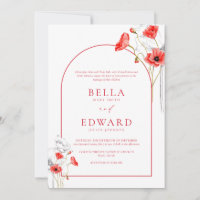 Casamento Formal De Flores De Água Vermelha Modern