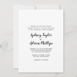 Convite Casamento Formal de Fotografia de Caligrafia Simpl