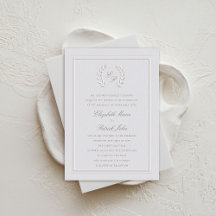 Casamento Formal De Laurel Wreath Crest Clássico