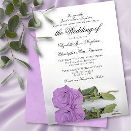 Convite Casamento Formal de Lilac Purple Rosa