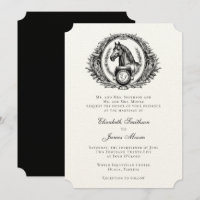 Casamento Formal de Monograma de Cavalos Equestres