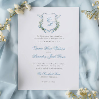 Convite Casamento Formal De Monograma Floral Elegante