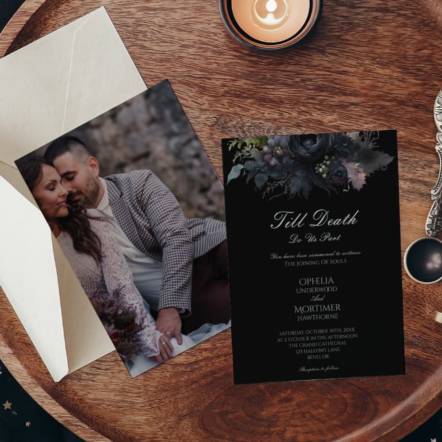 Convite Casamento Formal de Morte Preta Escura até Morte (Criador carregado)