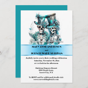 Convite Casamento formal de noiva azul branco