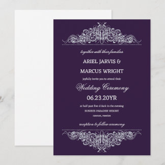 Convite Casamento Formal de Ornamentados Elegante