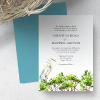 Casamento Formal de Pássaros Aquarela Tropical