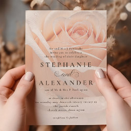 Convite Casamento Formal de Peach Rosa