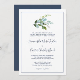 Convite Casamento Formal de Summer Greenery