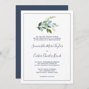 Convite Casamento Formal de Summer Greenery