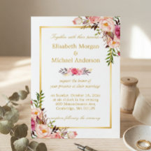 Casamento Formal Dourado de Chic Floral Elegante