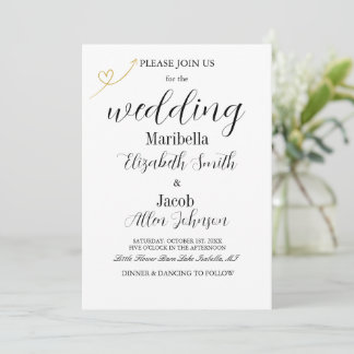 Convite Casamento Formal e Moderno em Branco Elegante
