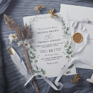 Convite Casamento Formal Elegante Botânico Acrílico Código