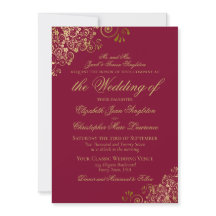 Casamento Formal Elegante Burgundy & Dourado