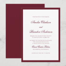 Casamento Formal Elegante com Borda de Borgonha Pr
