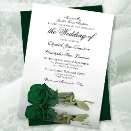 Convite Casamento Formal Elegante Emerald Green Rosa