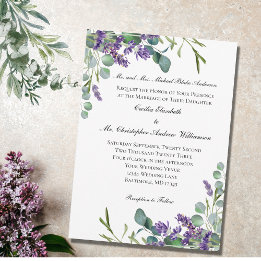 Convite Casamento Formal Elegante Eucalyptus lavanda