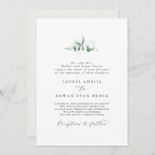 Convite Casamento Formal Elegante Greenery