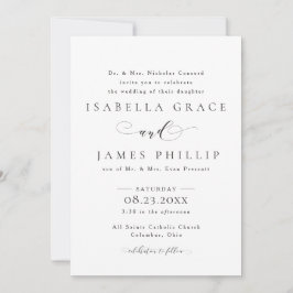 Convite Casamento formal em preto e branco