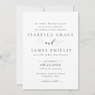 Convite Casamento formal em preto e branco