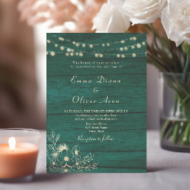 Convite Casamento Formal Emerald Green