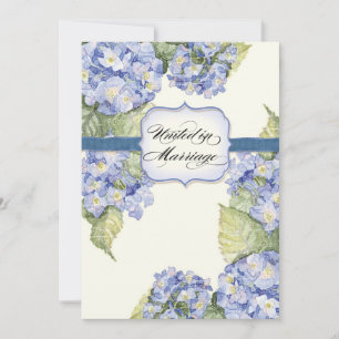 Convite Casamento formal floral do suporte azul do