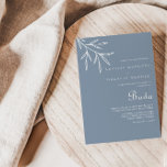Convite Casamento Formal Mínimo de Boda Azul<br><div class="desc">Este convite para o casamento de um boda azul empoeirado é perfeito para um casamento rústico. O design apresenta uma coloração aquosa de ervas selvagens em um fundo azul empoeirado.</div>