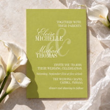 Casamento Formal Moderno em Script Chartreuse