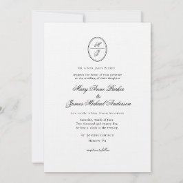 Convite Casamento formal monograma