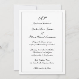 Convite Casamento Formal Monograma Elegante Tudo Em Um