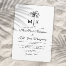 Casamento Formal na Praia com Palmeira Tropical Mo