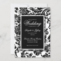 Casamento formal personalizado de damasco preto e