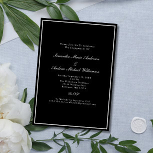 Convite Casamento Formal Preto Branco Elegante Encontro 